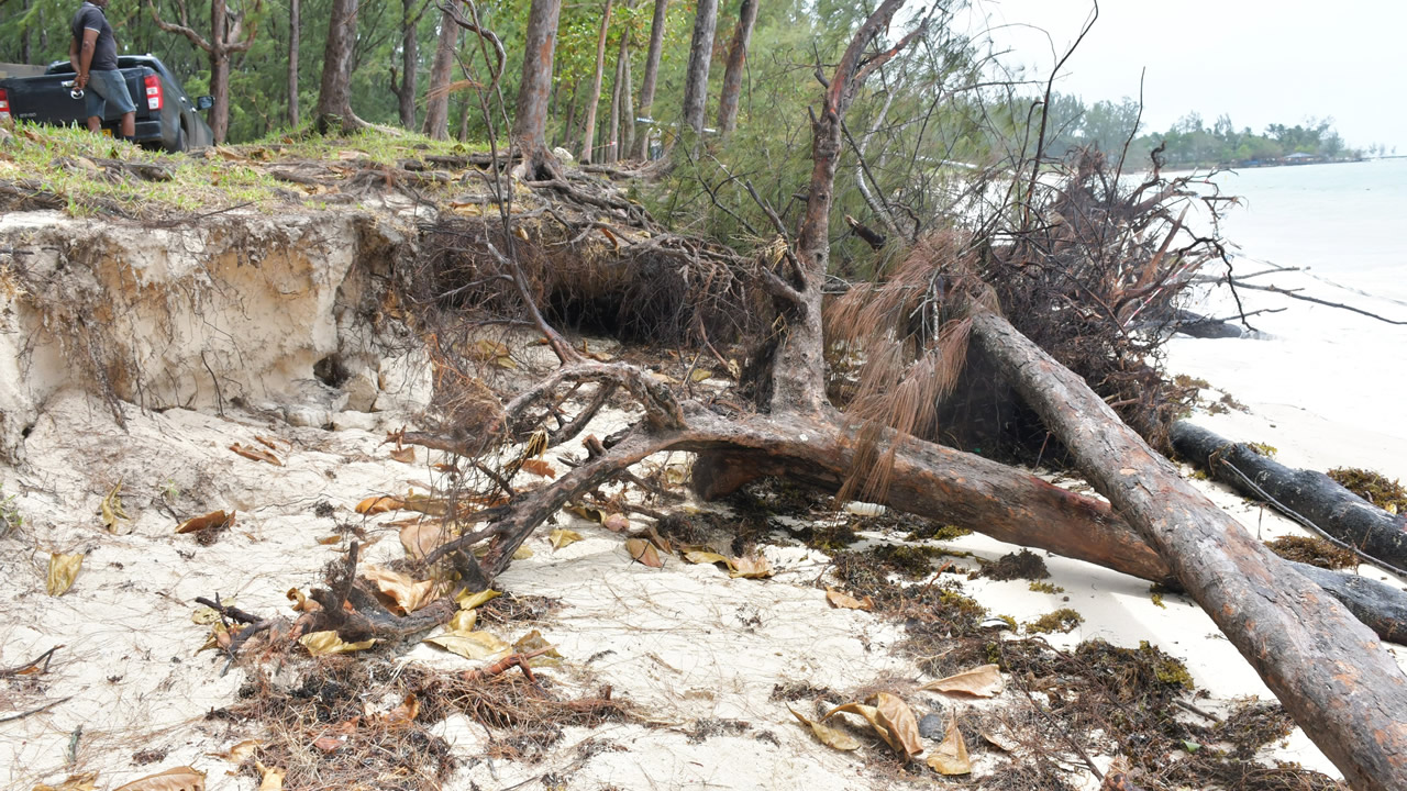 L’érosion causée par les fortes pluies et les grosses vagues entraîne la disparition de nos plages.