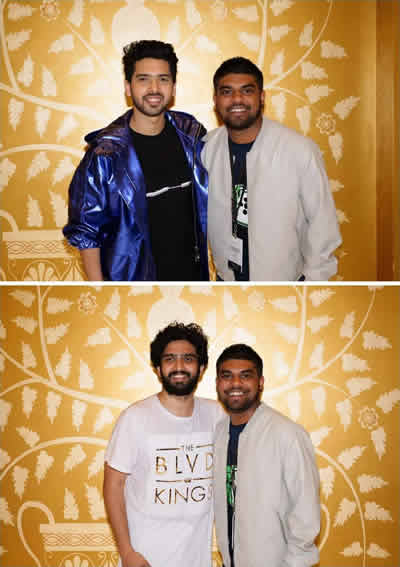 Le DJ pose avec les frères Armaan et Amaal Malik.