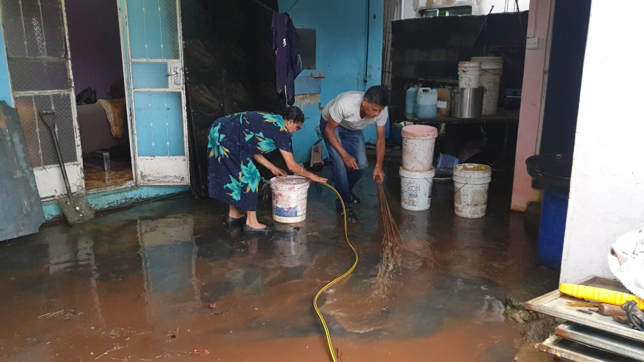 La maison de la famille Prayag, qui habite à Fond-du-Sac, a été affectée par les inondations.