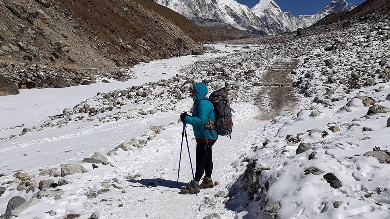 La jeune femme s’est sentie en communion avec l’Himalaya.