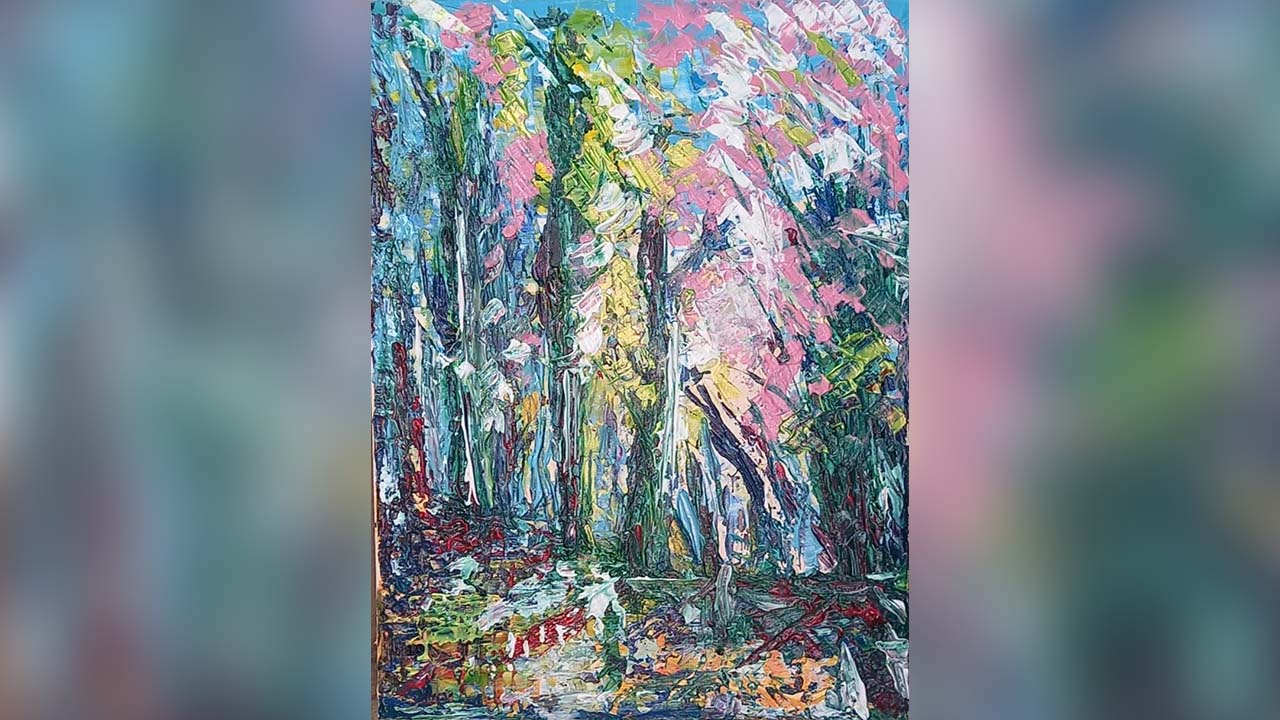 L’artiste peintre s’inspire des éléments comme la nature et l’eau. Elle se démarque par ses couleurs vives.