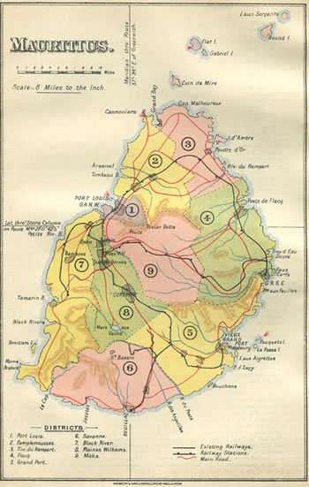 Les anciennes lignes de chemin de fer à Maurice.