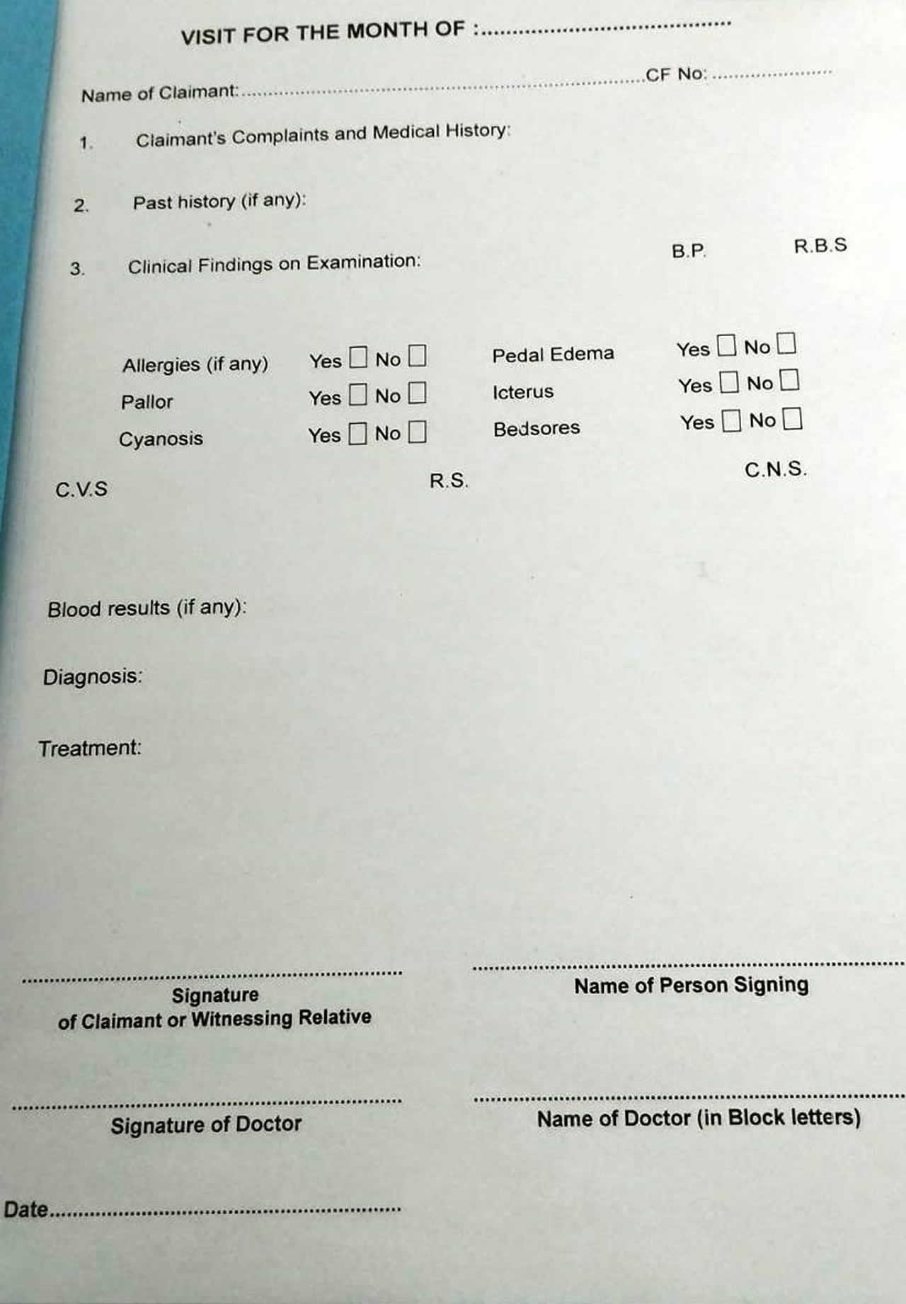 La Health Card que doivent disposer chaque bénéficiaire du service médical à domicile.