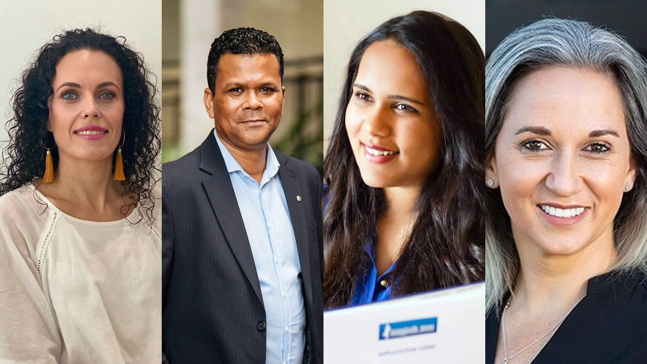 de gauche à droite : Elizabeth Keeve, Thierry Goder, Aurélie Marie et Vanessa Flynn.